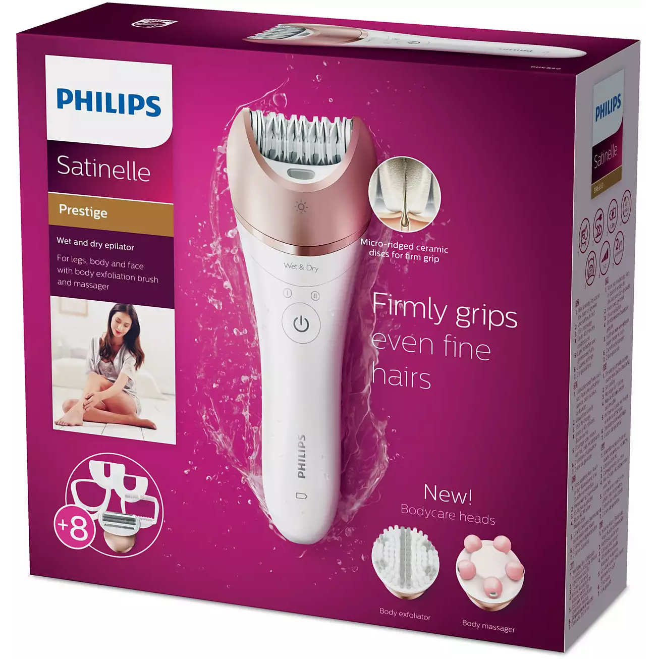 脱毛・除毛 PHILIPS Satinelle Prestige BRE650/00 Satinelle Prestige Depilador seco/molhado BRE650/00 BRE610/00