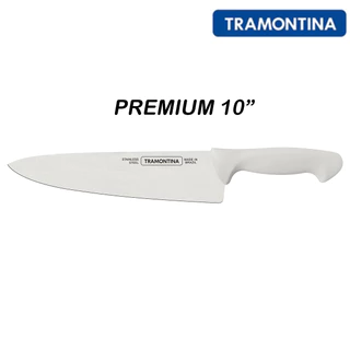 Faca Carne (Chefe) Tramontina Inox Cabo Branco 10" Premium