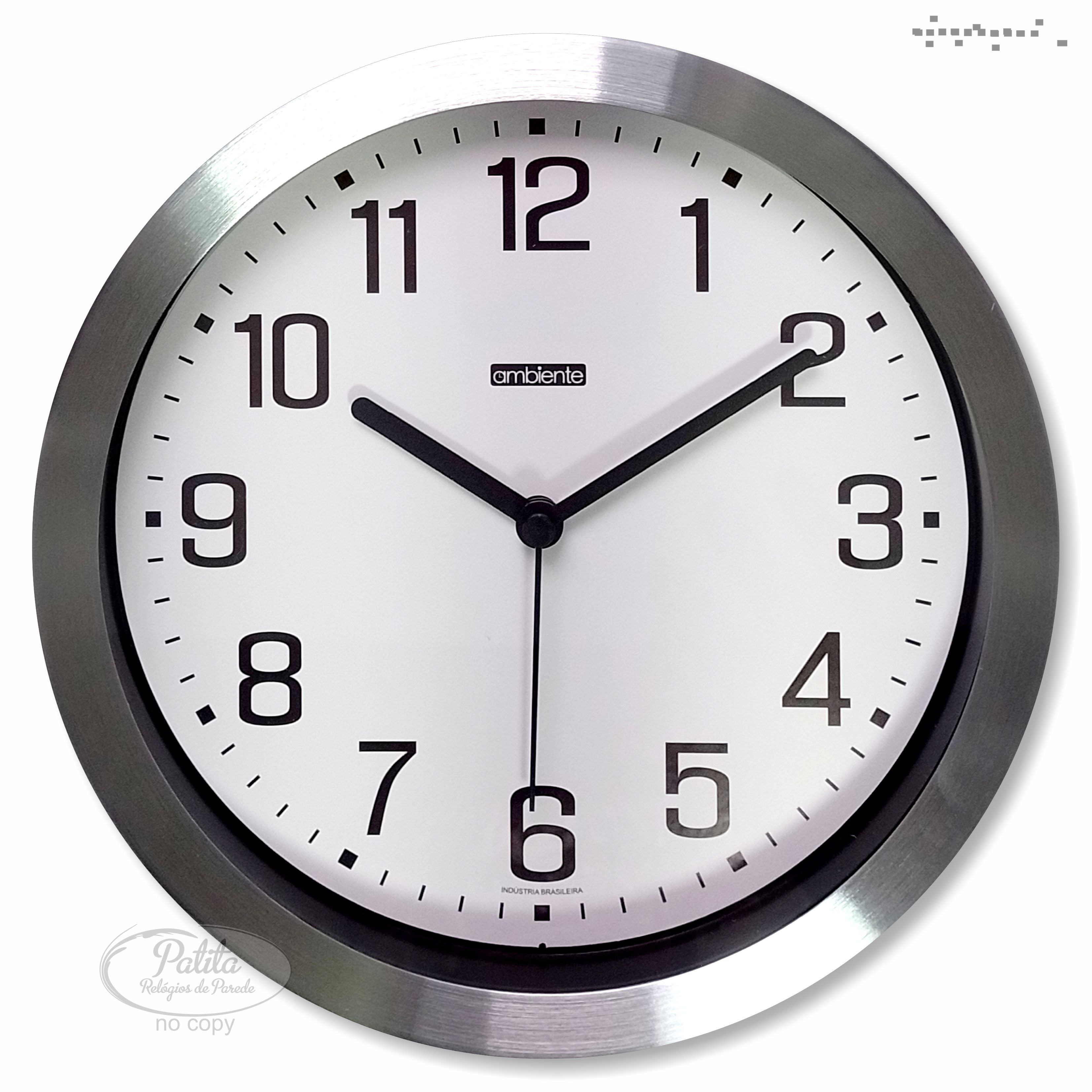 Relogio Parede Aluminio Escovado Redondo Decorativo Cozinha Presente Decoracao para Apartamento Casa