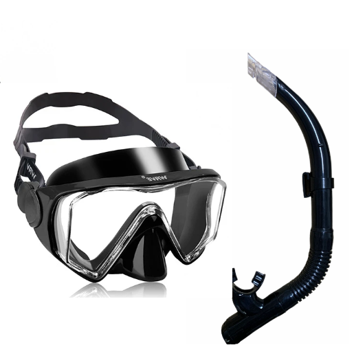 Kit Mergulho Mascara Respirador Snorkel Profissional Adulto