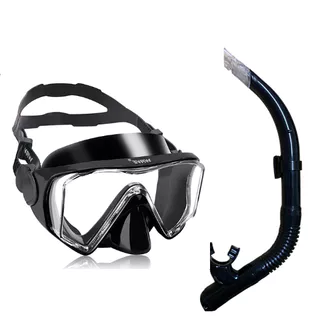 Kit Mergulho Mascara Respirador Snorkel Profissional Adulto