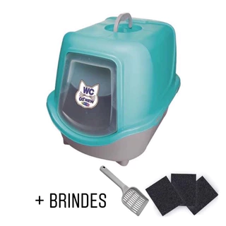 Caixa de Areia Para Gatos Fechada Banheiro Sanitário Com Filtro Anti Odor e Pá Envio Imediato