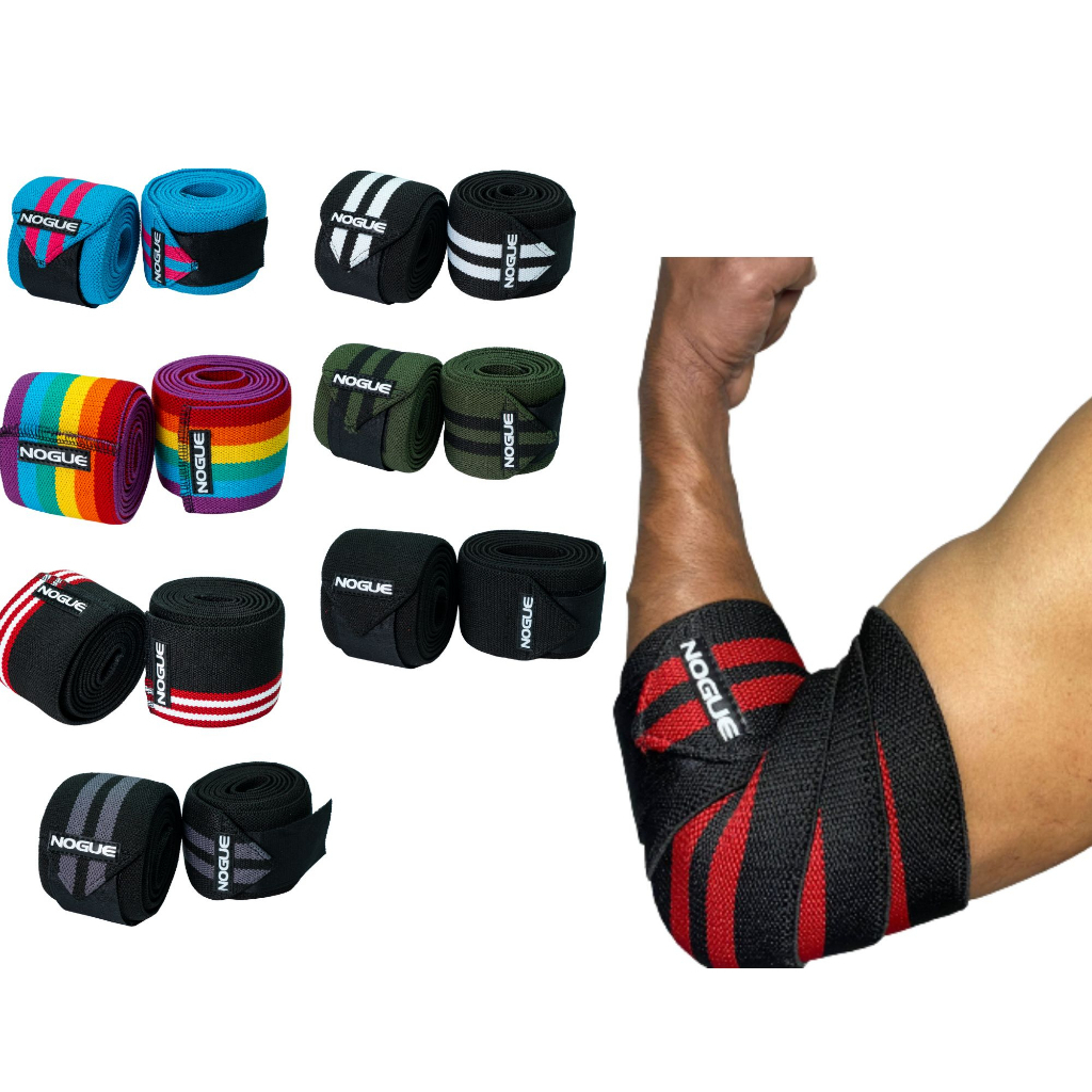 Faixa elástica para cotovelo NOGUE par Cotoveleira Esportiva Ajustável Respirável Para Academia e musculação