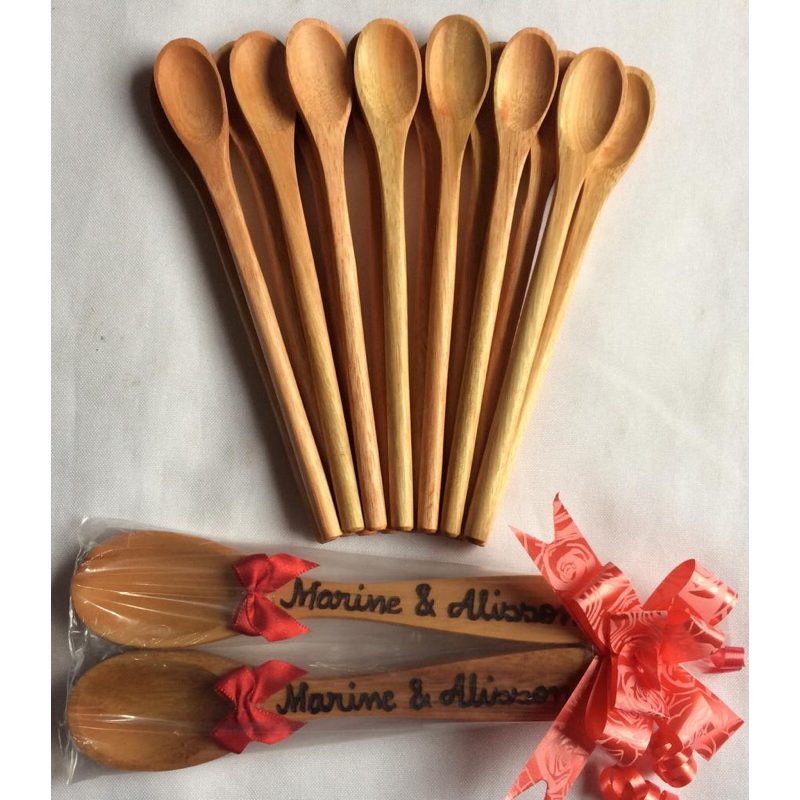 Kit 50pç Mini Colher Pau 16x1,5cm Madeira Lembrança | Shopee Brasil