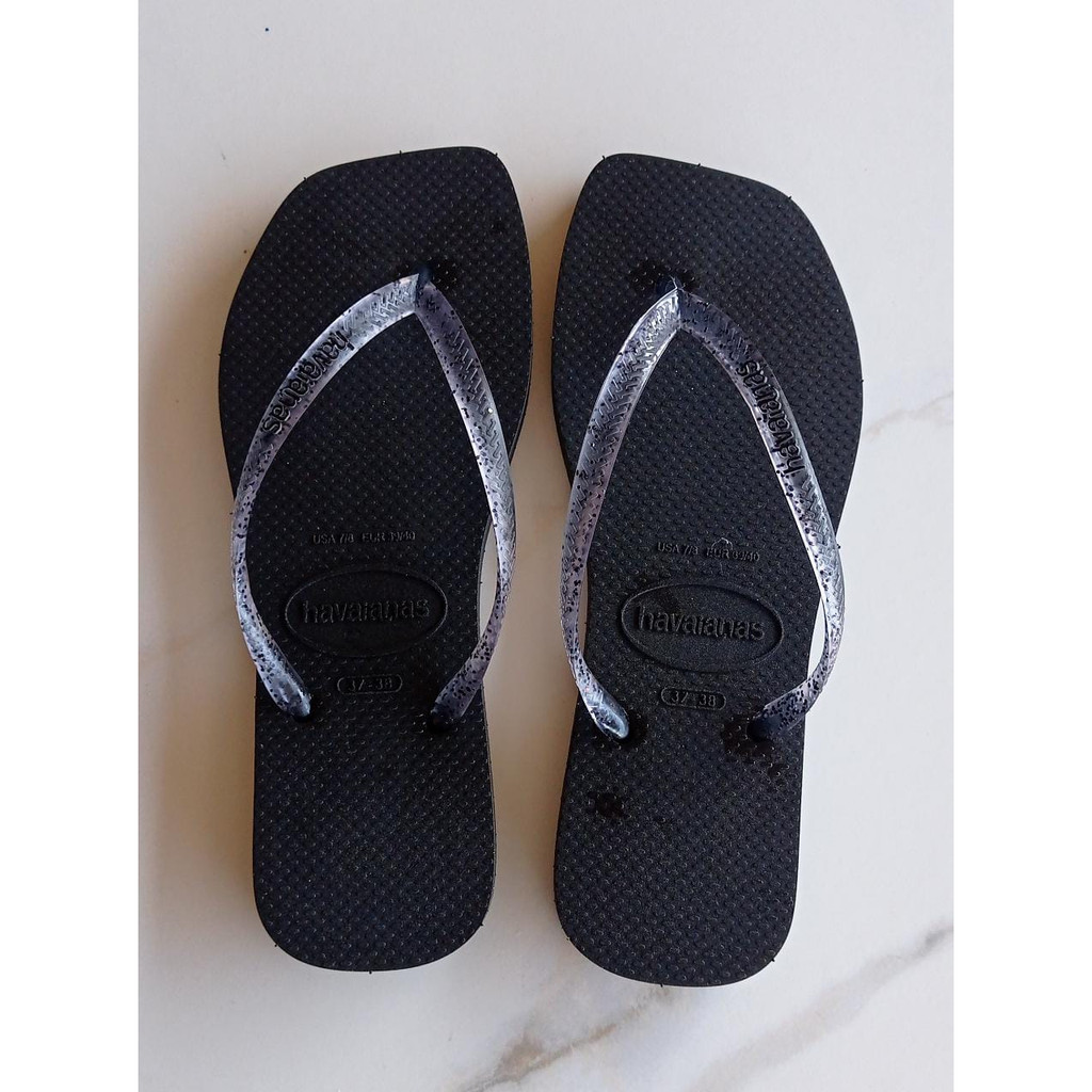 Chinelo Feminino Colorida Glitter Bico Quadrado Square