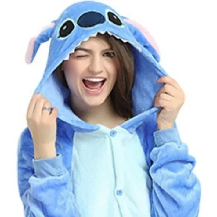 Kigurumi do Stitch Azul Pijama Fantasia Pronta Entrega Shopee Brasil