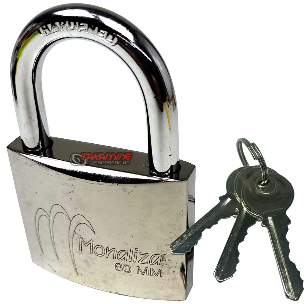 Cadeado de 60mm latão grande para portão com 3 chaves | Shopee Brasil