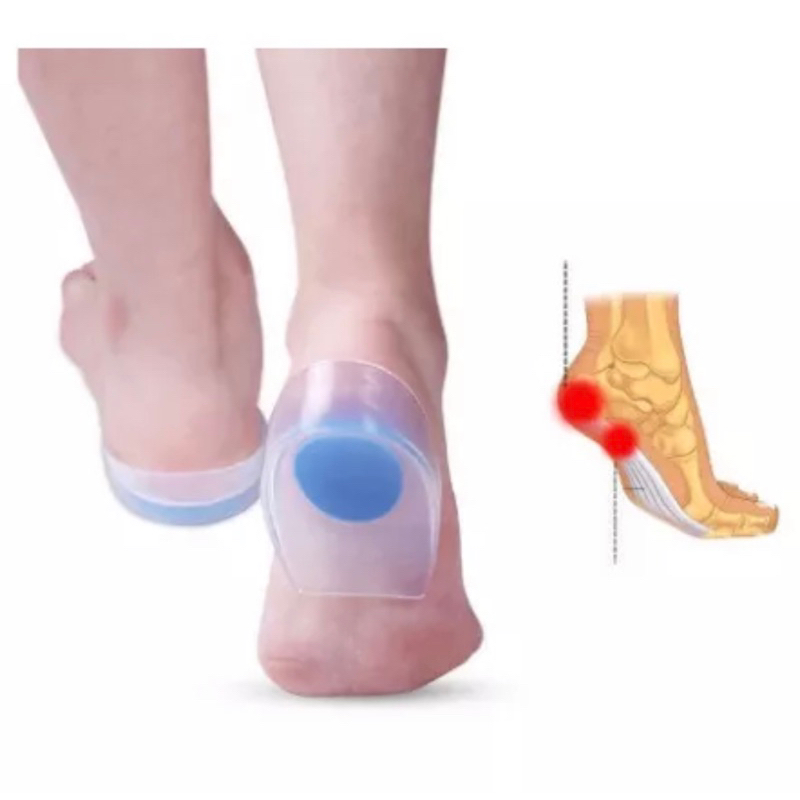 Palmilha Gel Ortopedico Silicone Calcanhar Dor Fascite Aumento de ...