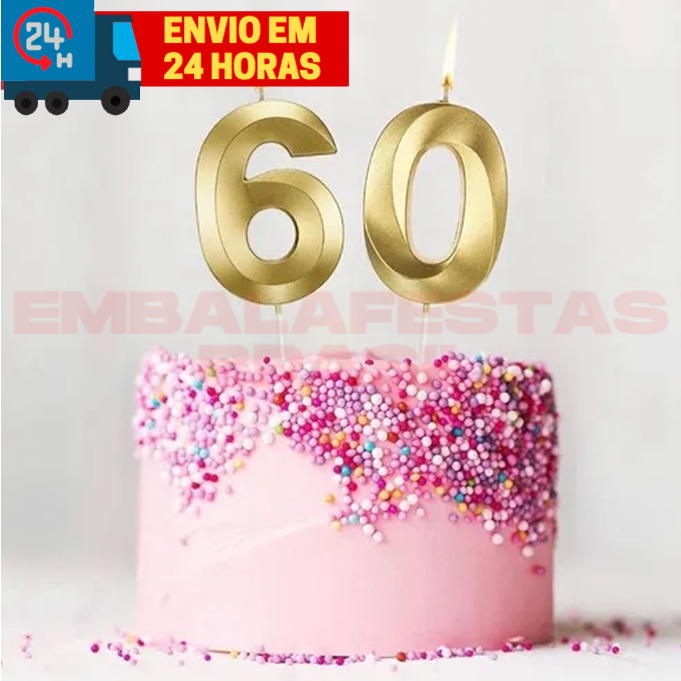 Vela Aniversário Prata, Dourada ou Rose Gold DESIGN Perolizada Cintilante