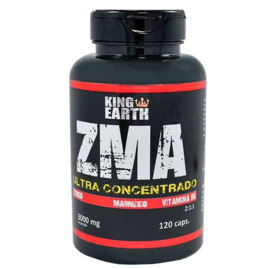 ZMA Ultra Concentrado 120 cápsulas 3000mg King Earth Zinco Magnésio B6