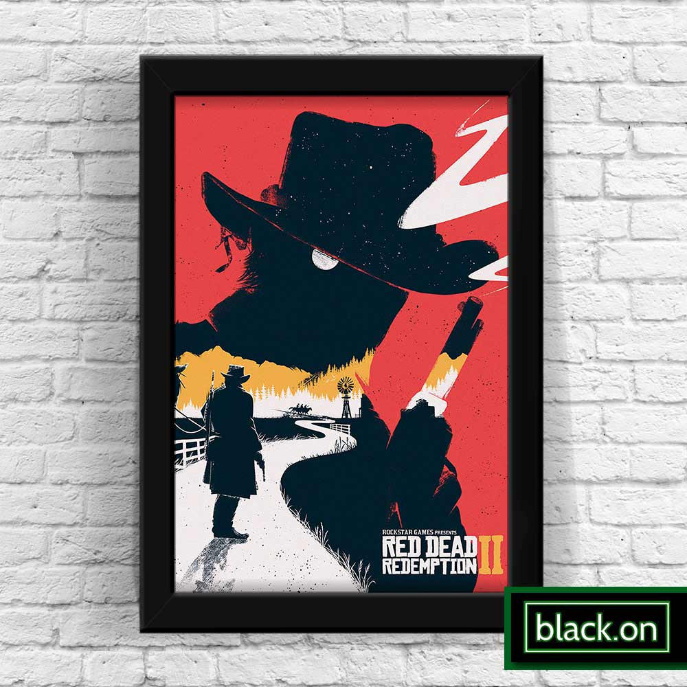 Quadro Com Moldura Poster Decorativo Game Geek Jogo Red Dead