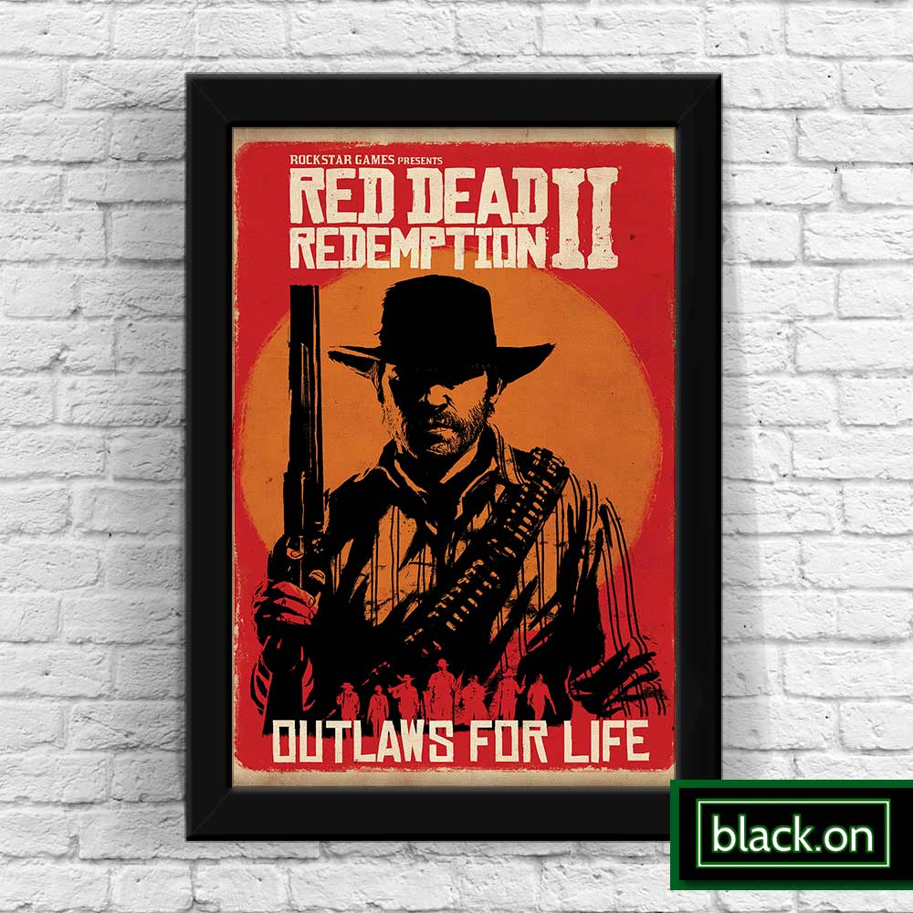 Quadro Com Moldura Poster Decorativo Game Geek Jogo Red Dead