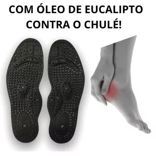 Palmilha Magnética c/ Óleo de Eucalipto Anti Odor Massagem DO IN Anti Estresse com Carvão Ativo