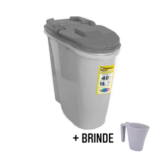 Pote Porta Ração e Grãos Dispenser 40 Litros 18 Kilos + Caneca Dosadora PROMOÇÃO ENVIO IMEDIATO