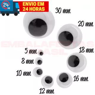 Olho Móvel Articulado Olhos Para Artesanato Decoração Vários Tamanhos