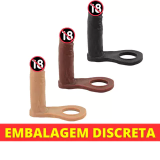 Anel Companheiro 11x2,7 cm Prótese Dupla Penetração Sex Shop