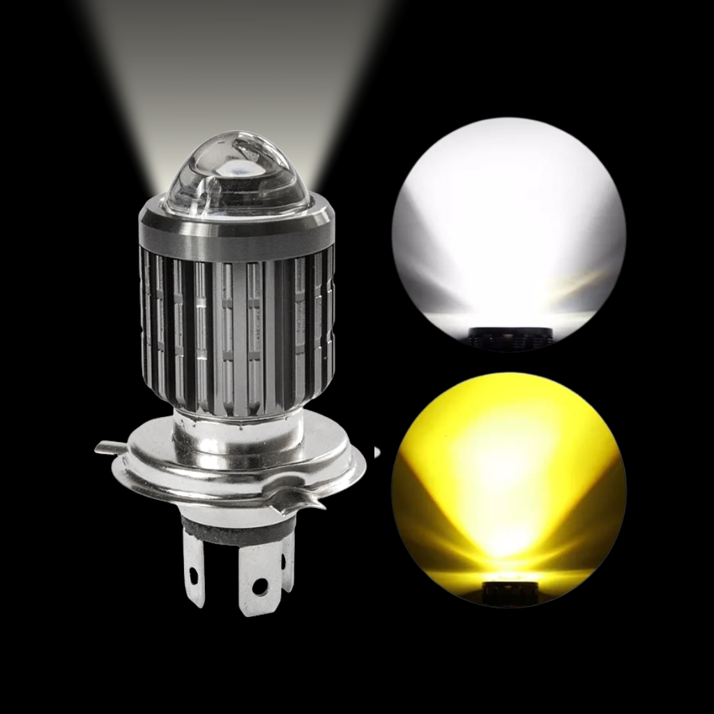 Lampada Led Moto H4 UNIVERSAL Ba20d 8000k Olho De gato/ Olho de peixe ...
