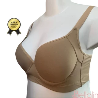 Sutiã Plus Size Reforçado Feminino Sustentação Base Larga Soutien Bojão de Microfibra Detalhe na Lateral do Bojo 46 48 50 52 54 Base Dupla e Alça Larga Básico Reforçado Tamanho Extra Grande Alça 18mm