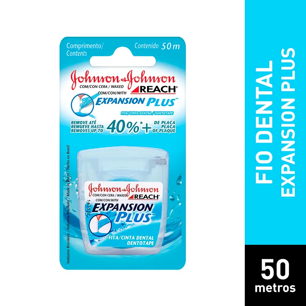 Fio ou Fita Dental Johnson & Johnson Reach - Expansion Plus 50mm ...