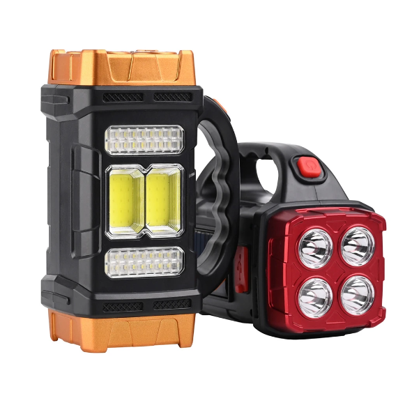 Lanterna Holofote Super Led Potente Recarregavel Usb Solar Power Bank Prova d água