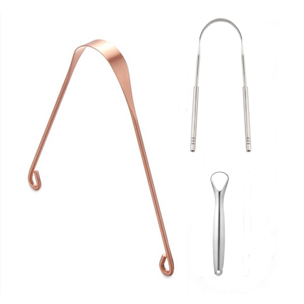 Limpador Raspador De Língua Para Higiene Bucal aço inox 100% cobre ...