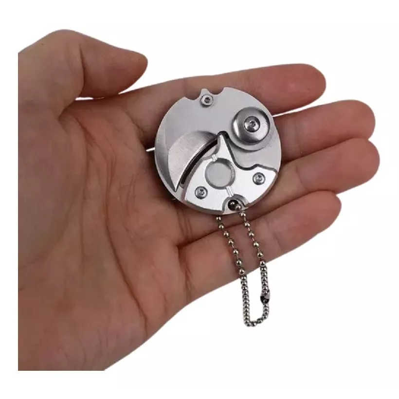 Mini Canivete Sobrevivência De Bolso Titanium Dobravel