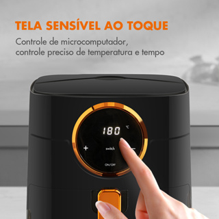 Fritadeira Elétrica sem Óleo 4L Air Fryer Gaabor Digital Touch 127V -1400Watts- Grafite/Branco