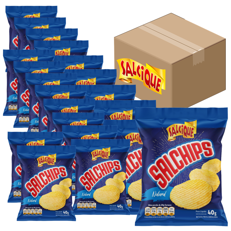 Kit Salcique Salgadinhos Batata Ondulada Natural