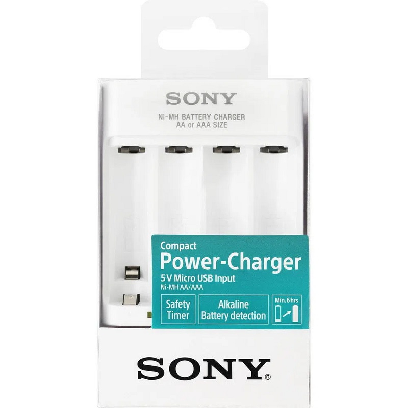 Carregador de Pilhas Digital para AA / AAA Sony BCG-34 com 2 Pilhas - Prata  (1ª Linha)