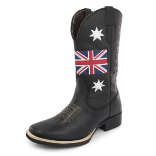 Bota Texana Country Cano Longo Inglaterra Cowboy Solado Boracha