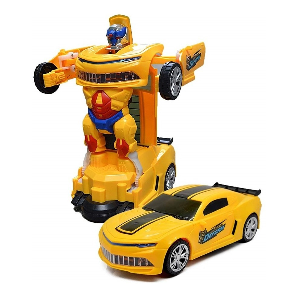 Carrinho De Brinquedo Camaro Transformers Robô Som E Luz