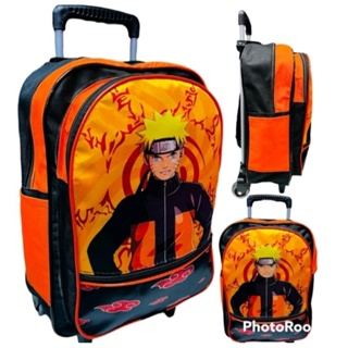 Mochila Escolar Naruto Uzumaki Desenho Rodinha G Meninos - Kids