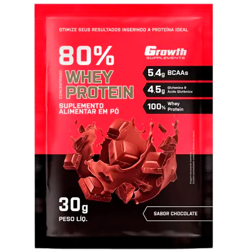 Kit 3x Whey Protein 100% Concentrado (80% Proteína Pura) – Sachê 30g Cada (90g) – Growth Supplements