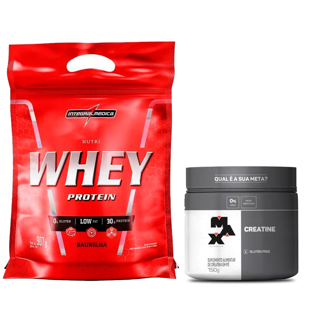 Nutri Whey Isolado e Concentrado 907g + Creatina 150g Max Titanium