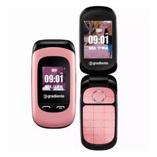 Celular Gradiente Flip Neo S105R Dual Chip, Rádio FM, MP3 e Fone de Ouvido
