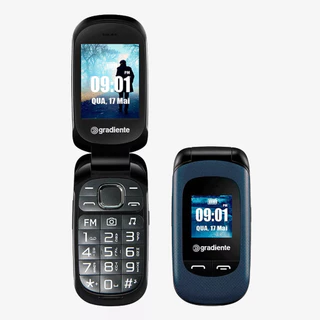 Celular Gradiente Flip Neo S105A Dual Chip, Rádio FM, MP3 e Fone de Ouvido