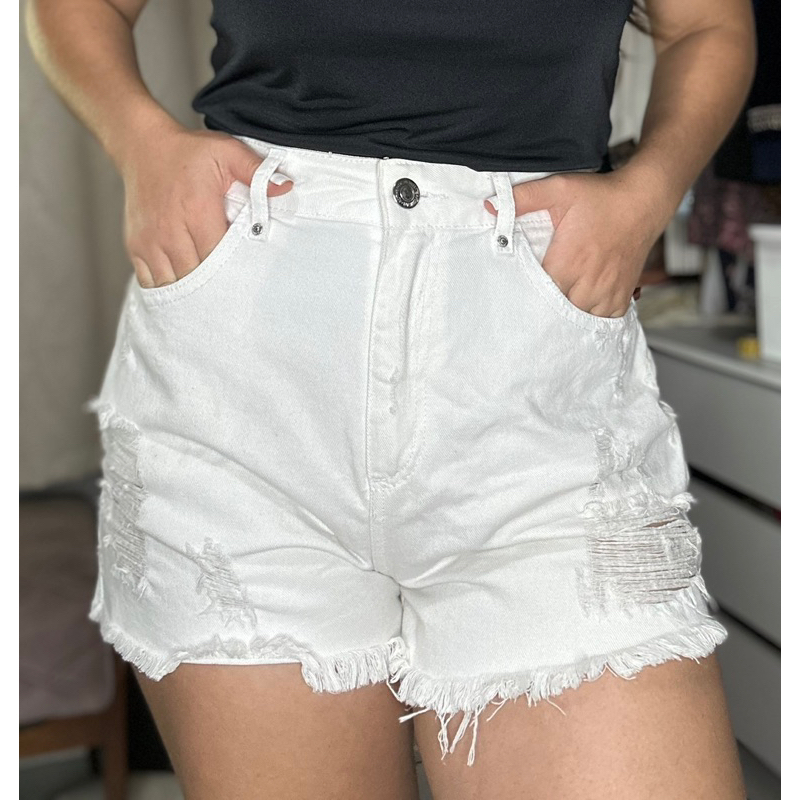 Short cos hot sale alto branco