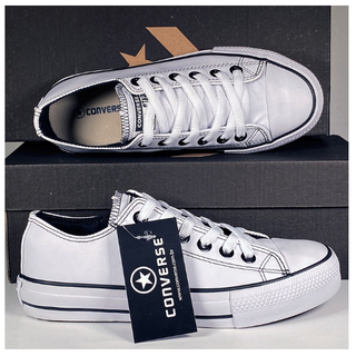 All Star Plataforma Branco com Zíper - Moda Brás