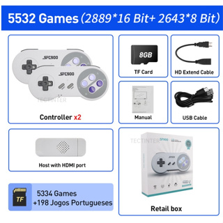 SF900 Retrô Videogame Super Nintendo 1500 Jogo 2 Controles Sem Fio Para Dois  Jogadores - Escorrega o Preço