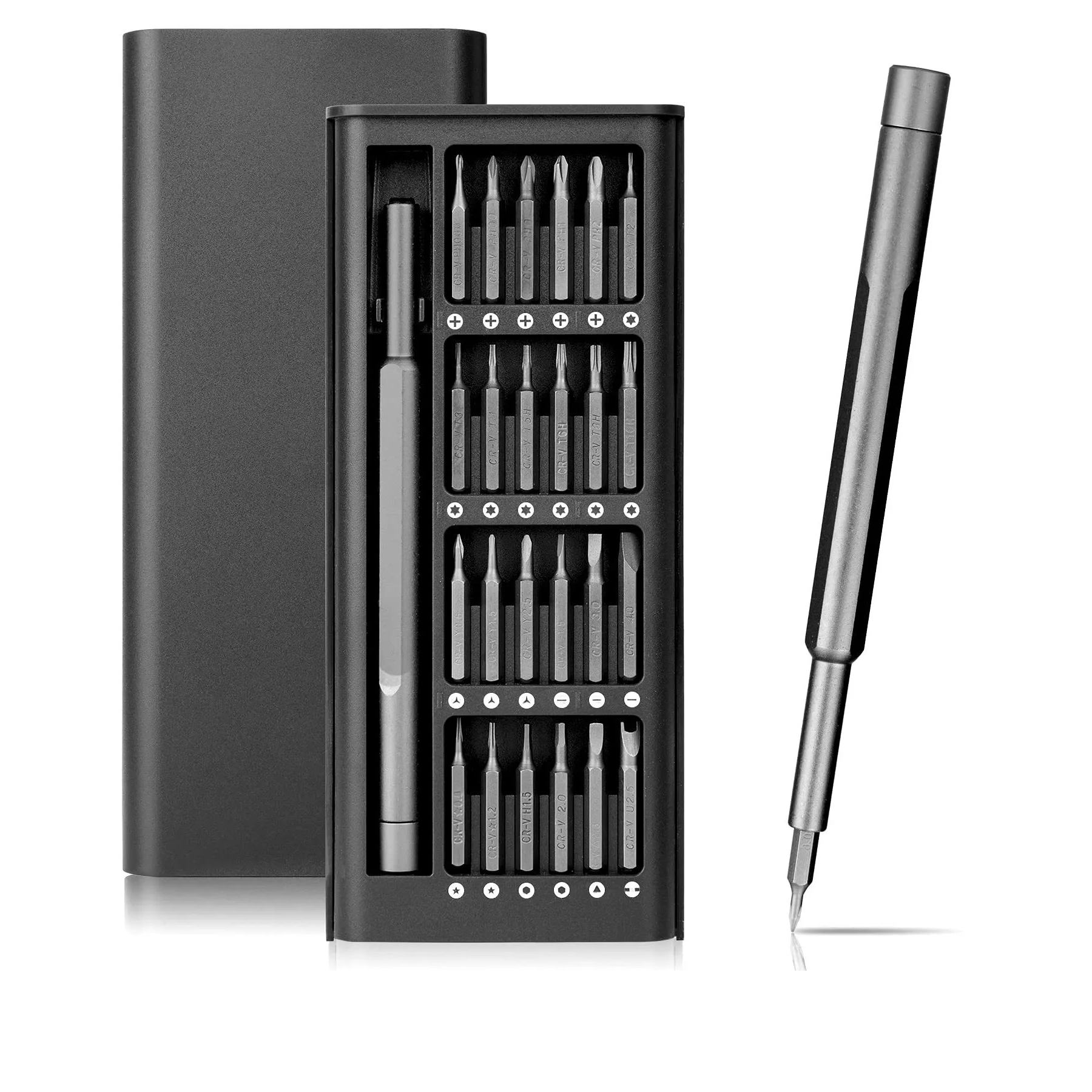 Conjunto Kit de Chaves de Precisão 25 Peças em 1 Com imã imantadas Para Conserto Multiuso de Aço Ferramentas de Reparo Manutenção de Celular, Computador, Notebook