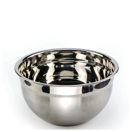 Tigela Mixing Bowl em Aço Inox Profissional Fundo Multiuso 26 ou 18cm