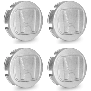 Jogo 4 Calota Calotinha Meio Tampa Roda Fit City Civic Wrv Prata 58mm