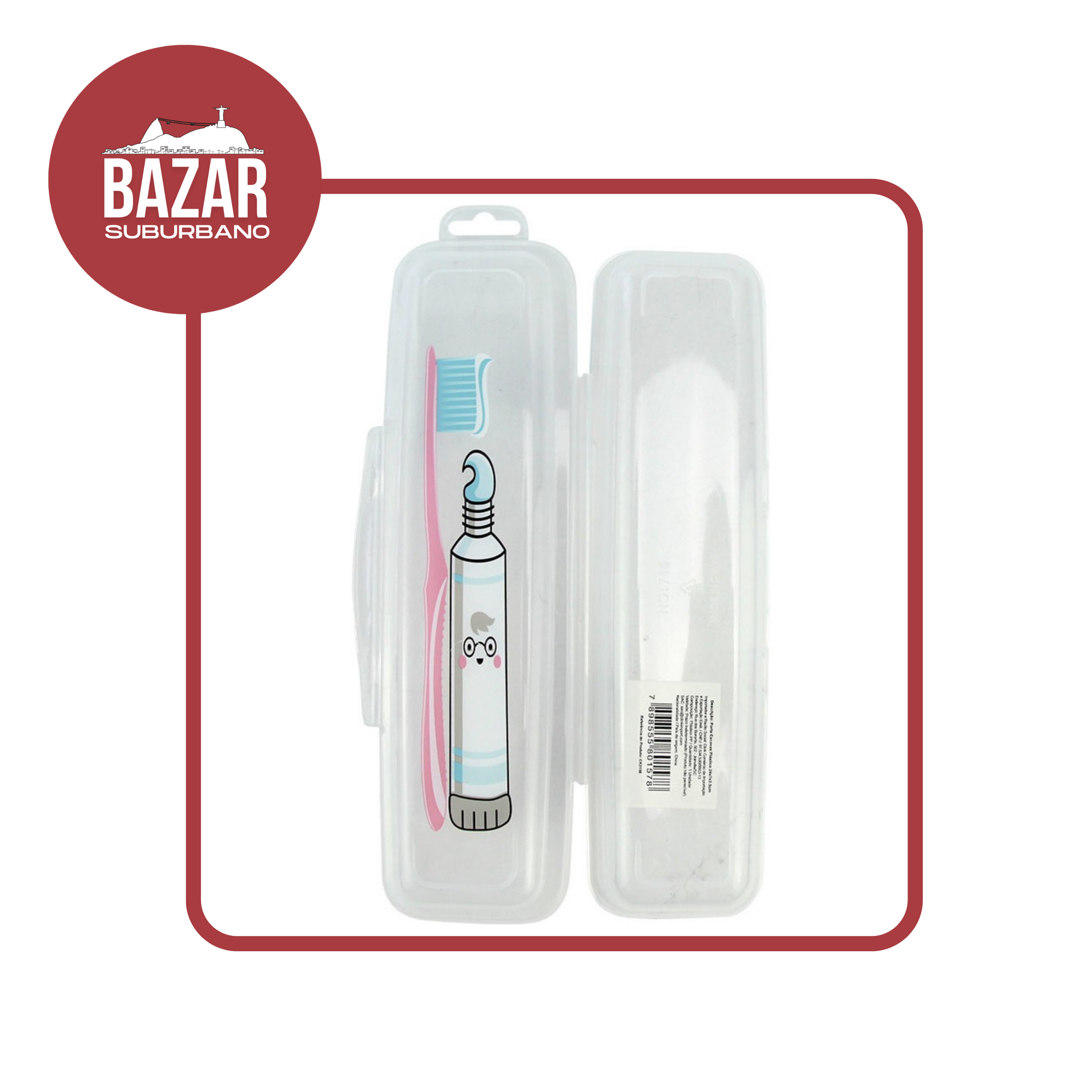 Estojo Porta Escova de Dentes Creme Dental Portátil Transparente