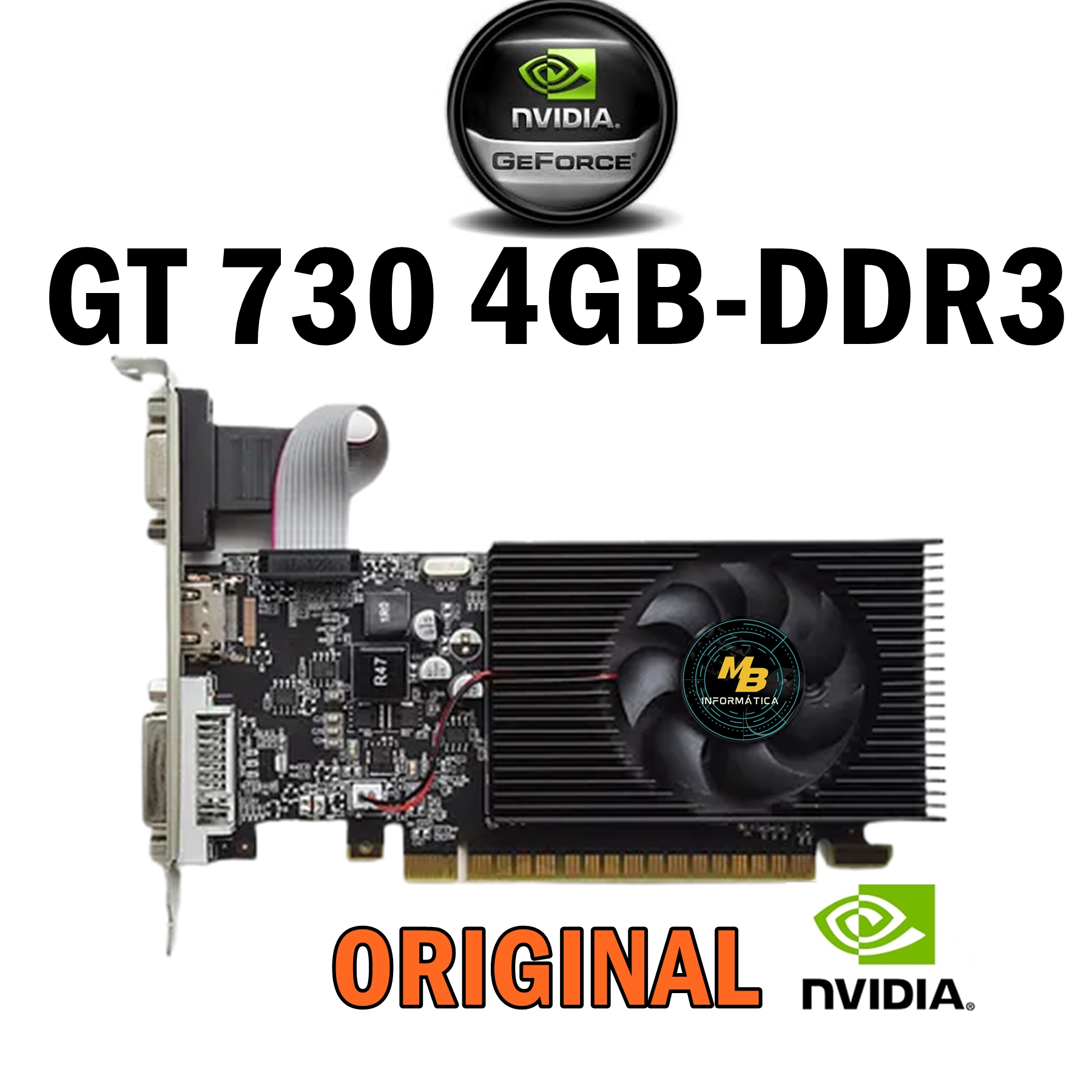 Placa De Vídeo Nvidia Geforce Duex Gt730 4gb Ddr3 128bit
