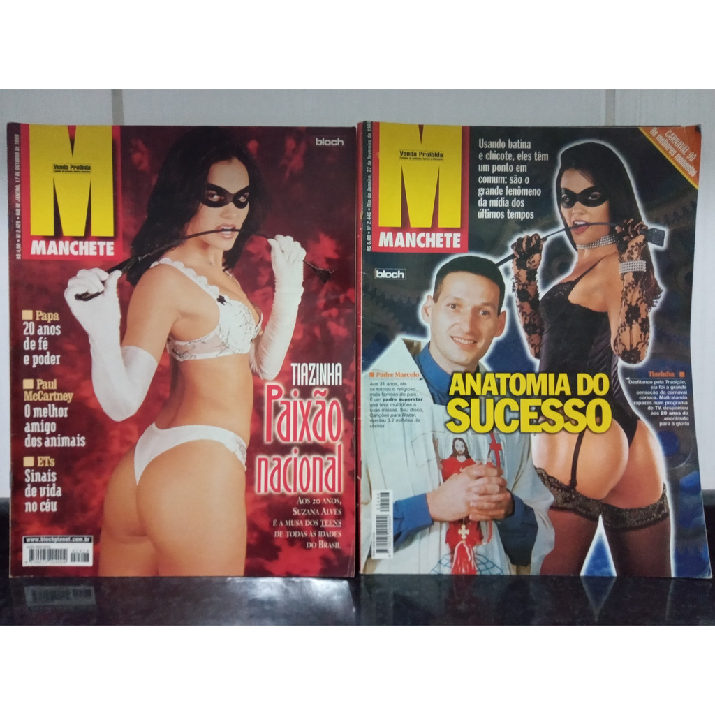 lote 2 Revista manchete Tiazinha c/ scheila carvalho / viviane araujo bloch  Rjhm | Shopee Brasil