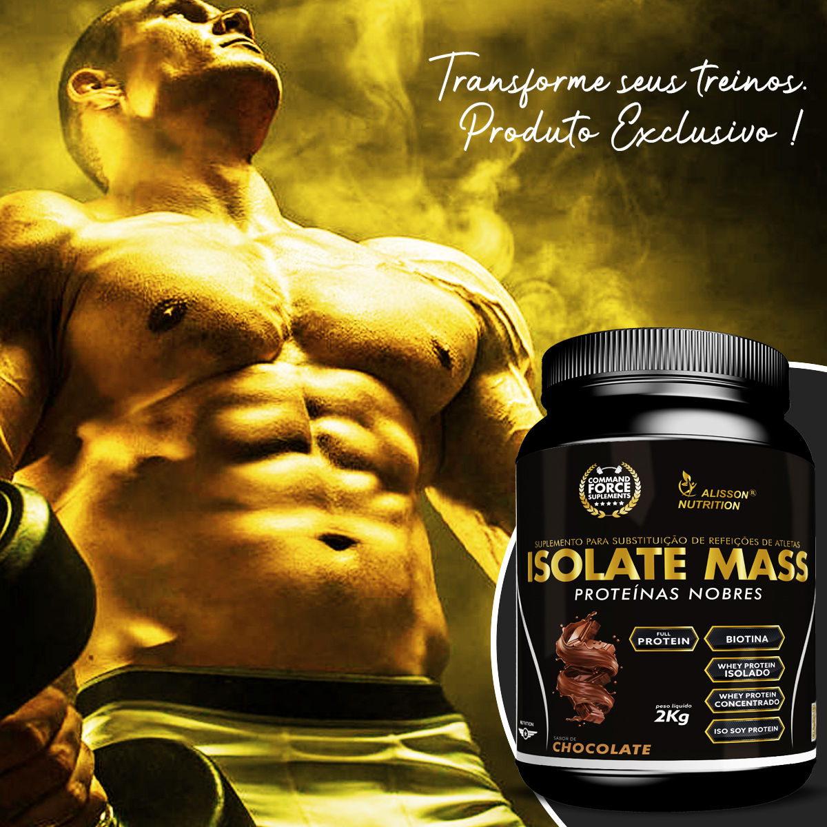 Hipercalórico Isolate Mass Proteinas Nobres C / Whey Isolado