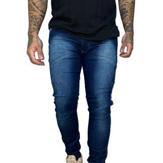 Calça Jeans Masculina Skinny Power Slim Tradicional Elastano
