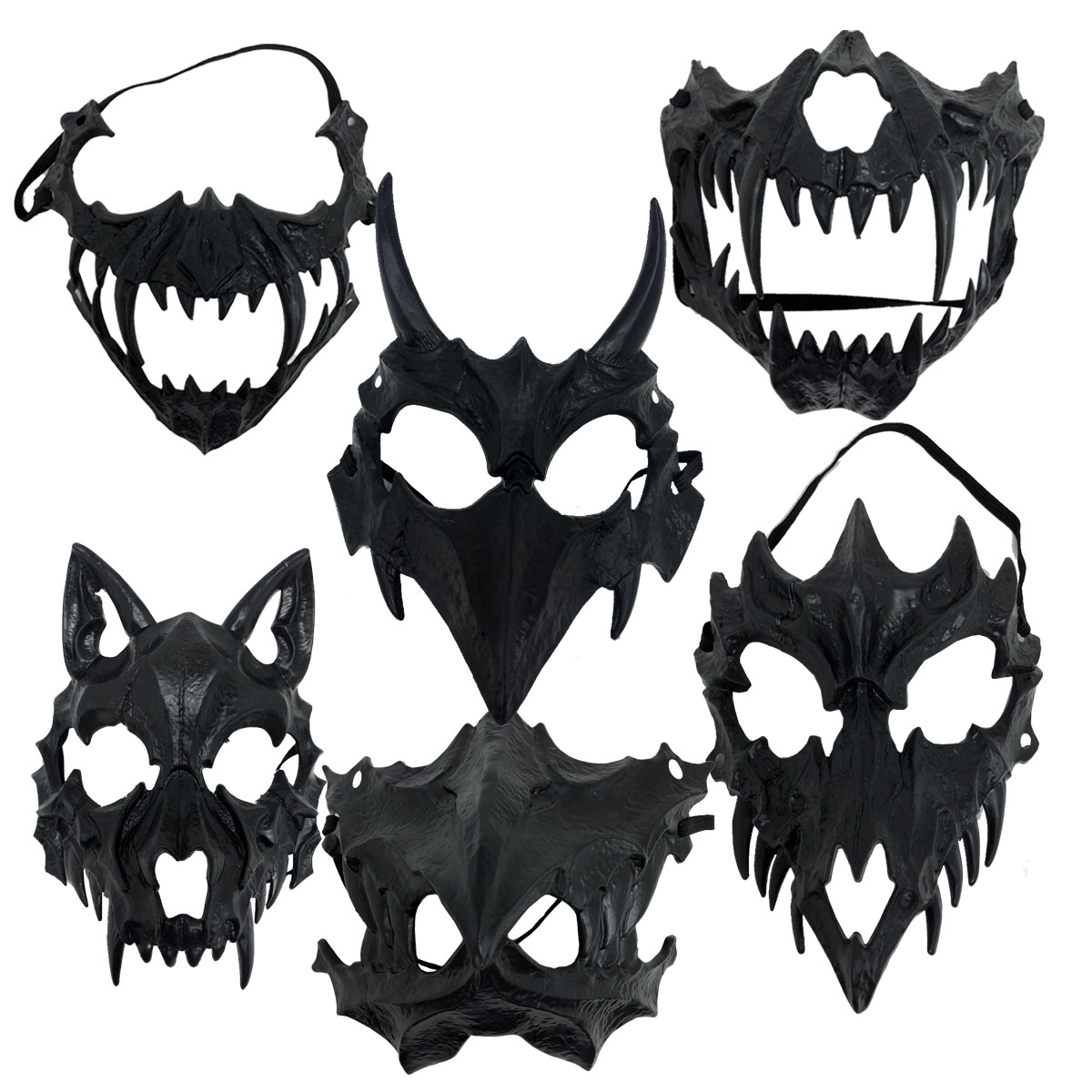 Máscaras Monstros Animais Fantasia Halloween Kit 6 Unid Sortidas