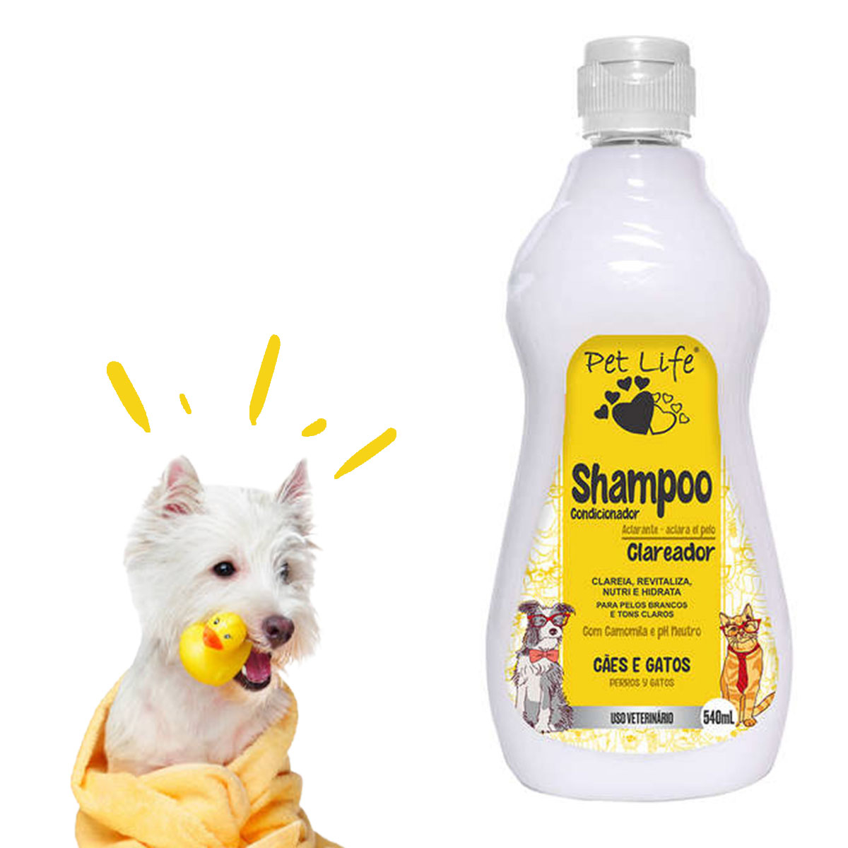 Shampoo para Pelos CLAROS Neutro 500ml - Club Dog