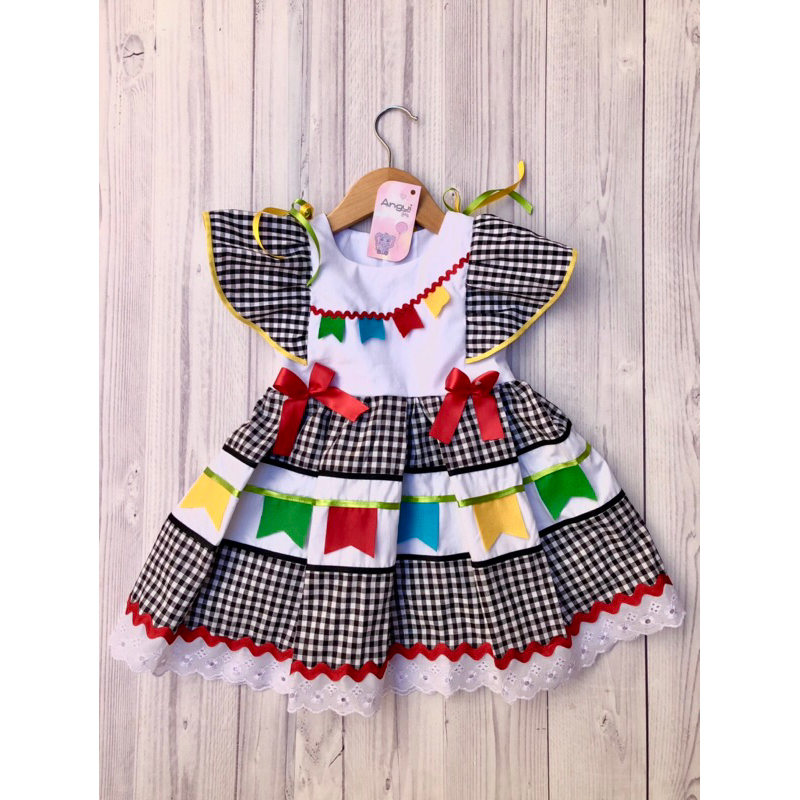 Roupa de best sale quadrilha feminina infantil